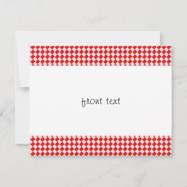 Red Chequered Picnic Tablecloth Background Invitation (Front)
