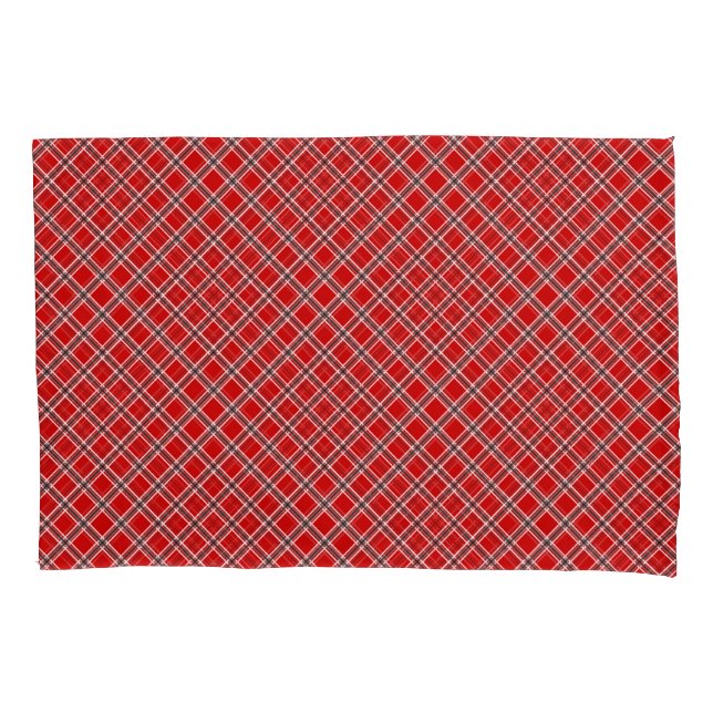 Red chequered pillowcase (Front-Left)