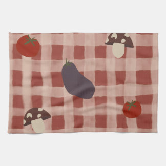 Red Chequered Vegetable Kitchen Towel