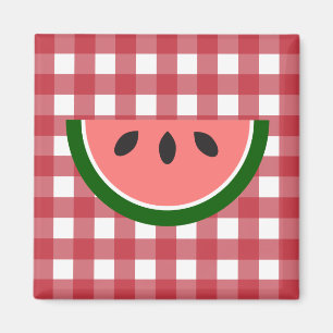 Red Chequered Watermelon Magnet