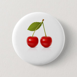 Red Cherries 2 Inch Round Button