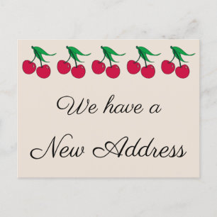 Red Cherries for New Home Announcement Postcard