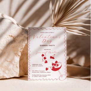 Red Cherries in Martini – Valentine’s Day Party Invitation