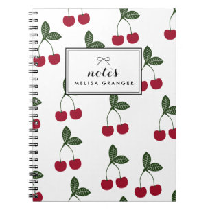 Red Cherries Pattern Personalized Notebook