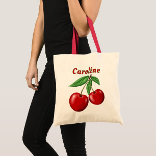 Red Cherries Personalized Budget Tote Bag