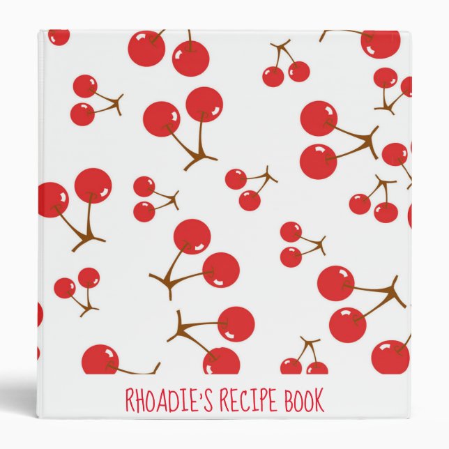Red Cherries Recipe Book Binder (Front)