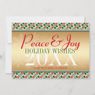Red Cherries & Snowflake Christmas Pattern Card