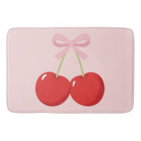 Red Cherries with Pink Bow Coquette Cottage Chic