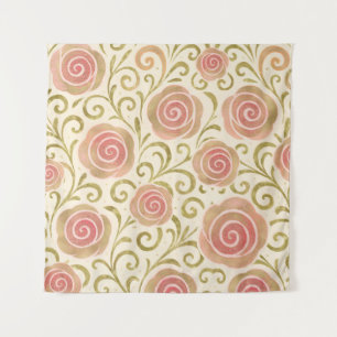 Red Cherries with Pink Bow Coquette Cottage Chic Tapestry