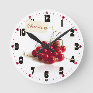 Red Cherries with Tag Clock