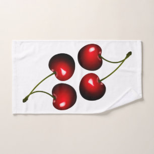 Red Cherry Bath Towels - Choose Colours