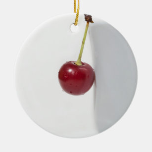 Red Cherry Berry Ceramic Ornament