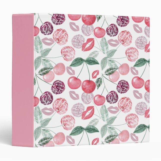 Red cherry berry fruit stylish binder (Front/Spine)