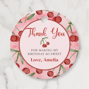 Red Cherry Birthday Favour Tags