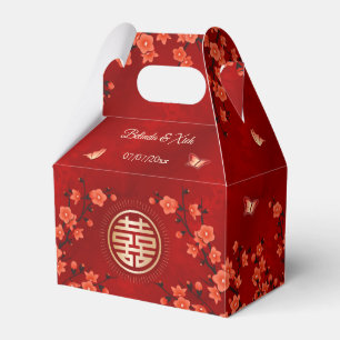 Red Cherry Blossom Blossom    Chinese Wedding  Favor Box