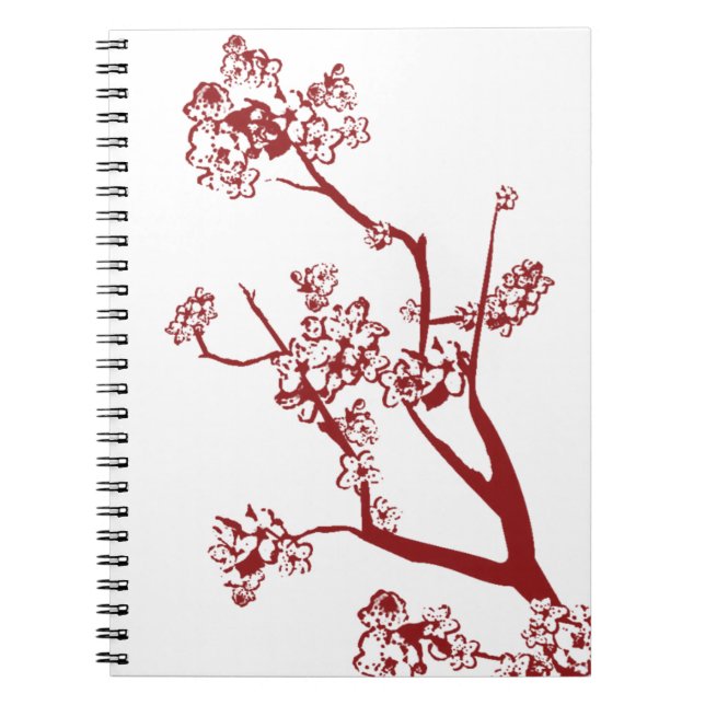 Red Cherry Blossom Notebook (Front)