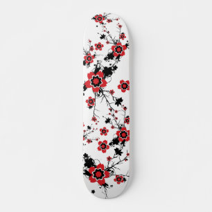 Red Cherry Blossom Sakura Design Skateboard