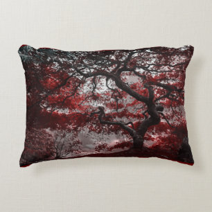 Red Cherry Blossom Tree  Accent Pillow
