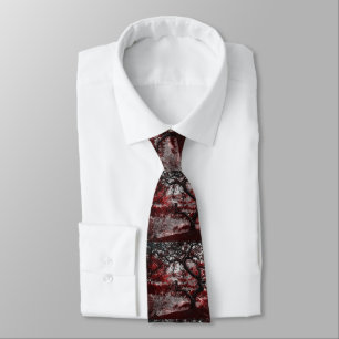 Red Cherry Blossom Tree Tie