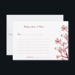 Red Cherry Blossoms Oriental Wedding Advice Cards<br><div class="desc">Simple and elegant Red Cherry Blossoms Oriental Wedding Advice & Wishes Cards.</div>