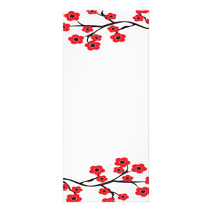 Red Cherry Blossoms Rack Card