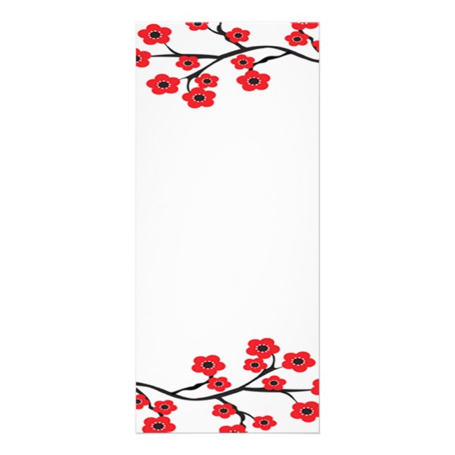 Red Cherry Blossoms Rack Card (Front)