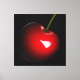 Red Cherry Canvas Print - Your Colour - Text