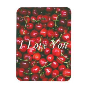 Red Cherry - I Love You (customizable text) Magnet