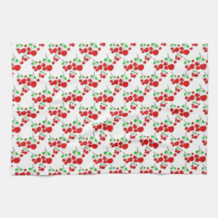 Red cherry pattern accessories - cherries by LeahG Kitchen Towel
