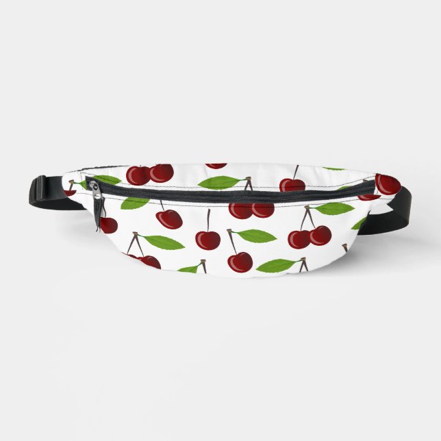 Red Cherry, Pattern Of Cherries, Leaves, Fruit Fanny Pack (Front)