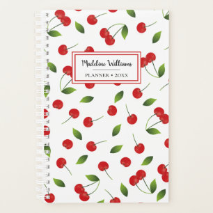 Red Cherry Pattern Personalized Planner