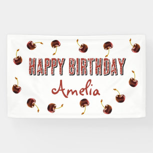 Red Cherry Personalized Party Banner