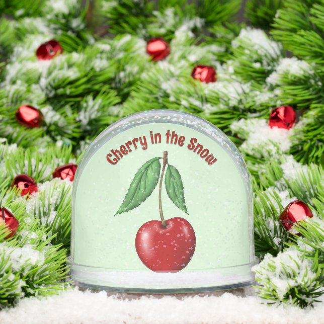 Red Cherry Personalized  Snowglobe (Christmas)