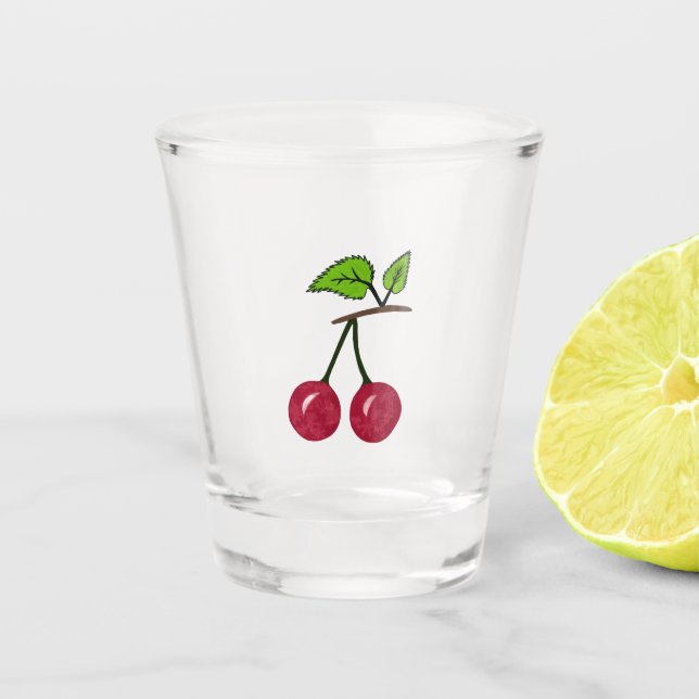 Red cherry shot glass (Front)