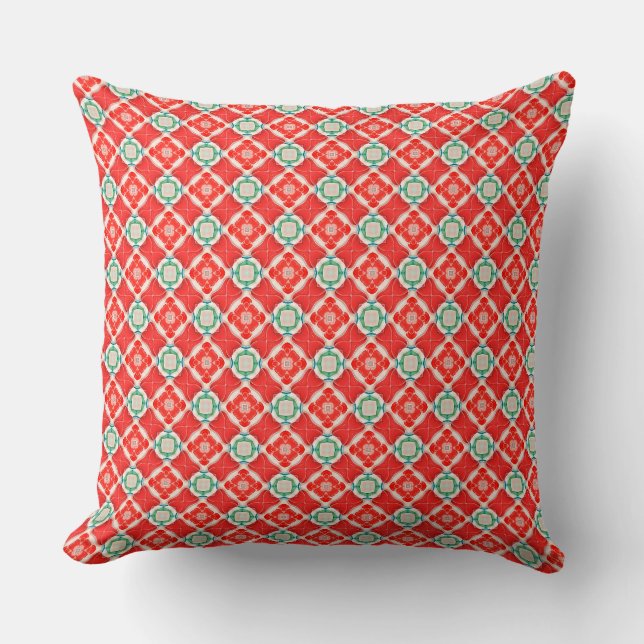 Red Cherry Top View Petals  Throw Pillow (Front)