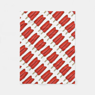 Red Cherry Twin Pop Popsicle Ice Lolly Lollies Fleece Blanket