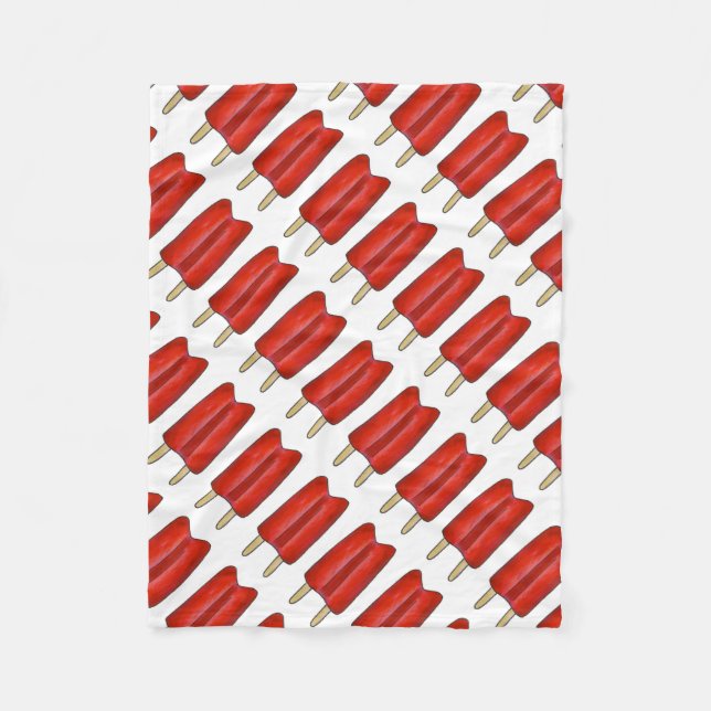 Red Cherry Twin Pop Popsicle Ice Lolly Lollies Fleece Blanket (Front)