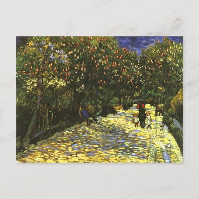 Red Chestnuts in Arles Park, Van Gogh Fine Art Postcard (Front)