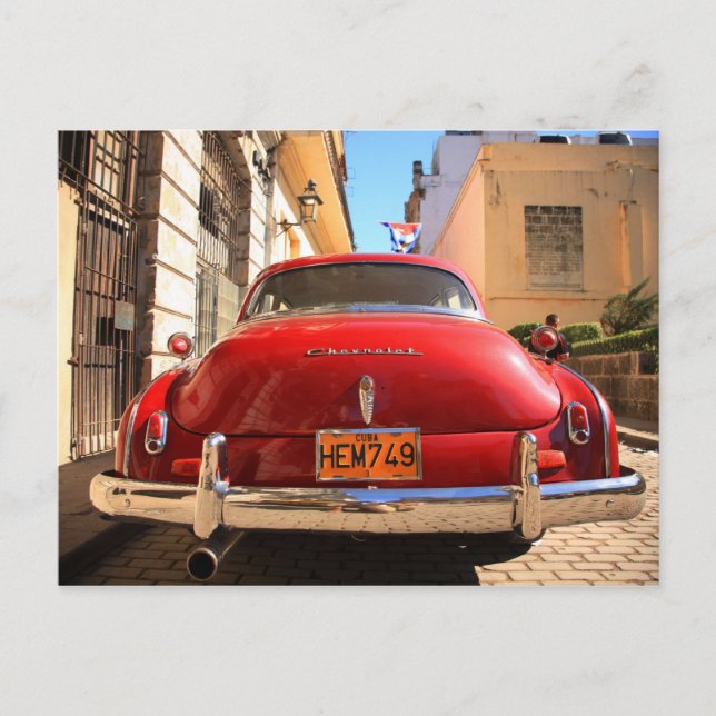Red Chevrolet Postcard (Front)