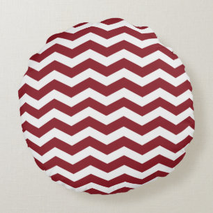 Red Chevron Pattern Round Pillows