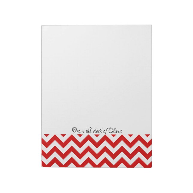 Red Chevron Personalized Notepad (Rotated)