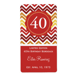 Red Chevron Wine Label (375 ml)