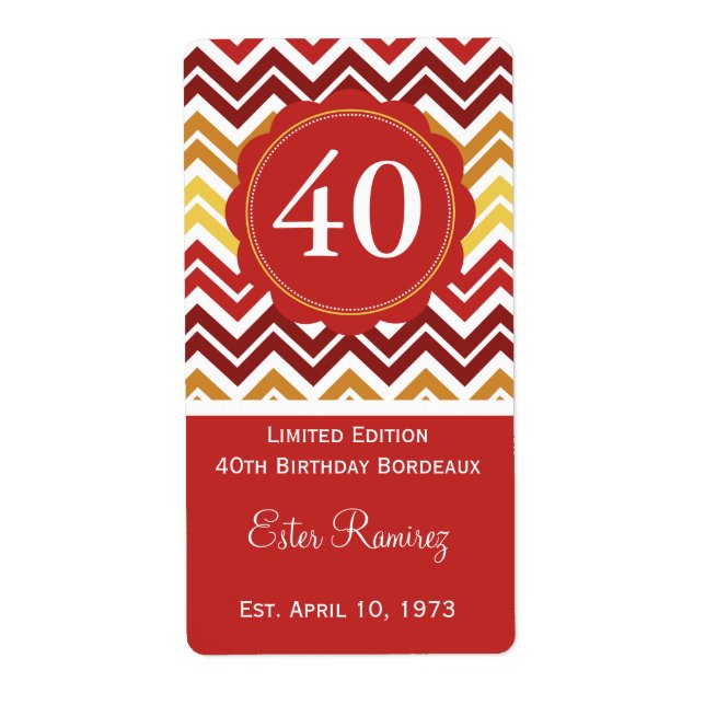 Red Chevron Wine Label (375 ml) (Front)