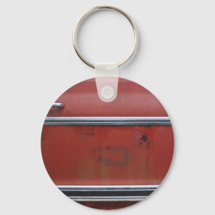 Red Chevy silver trim Keychain