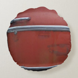 Red Chevy silver trim Round Pillow