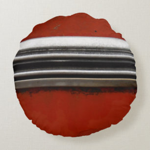 Red Chevy silver trim Round Pillow