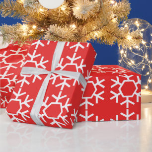 Red Chic Snowflake Wrapping Paper