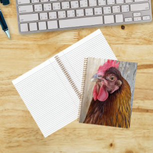 Red Chicken Hen Photo Notebook