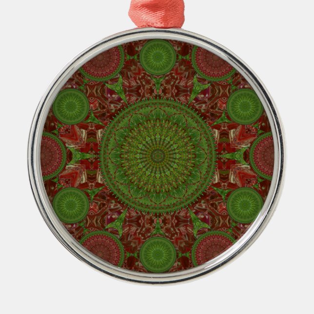 Red Chile Christmas Mandala Array Ornament (Front)