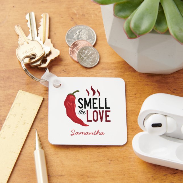 Red Chile Smell the Love Keychain (Desk)